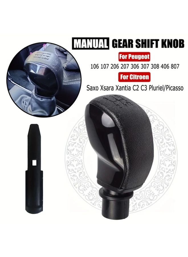 Chrome Gear Lever With Leather Case For Peugeot Citroen Manual 5 Speed Car - Image 5